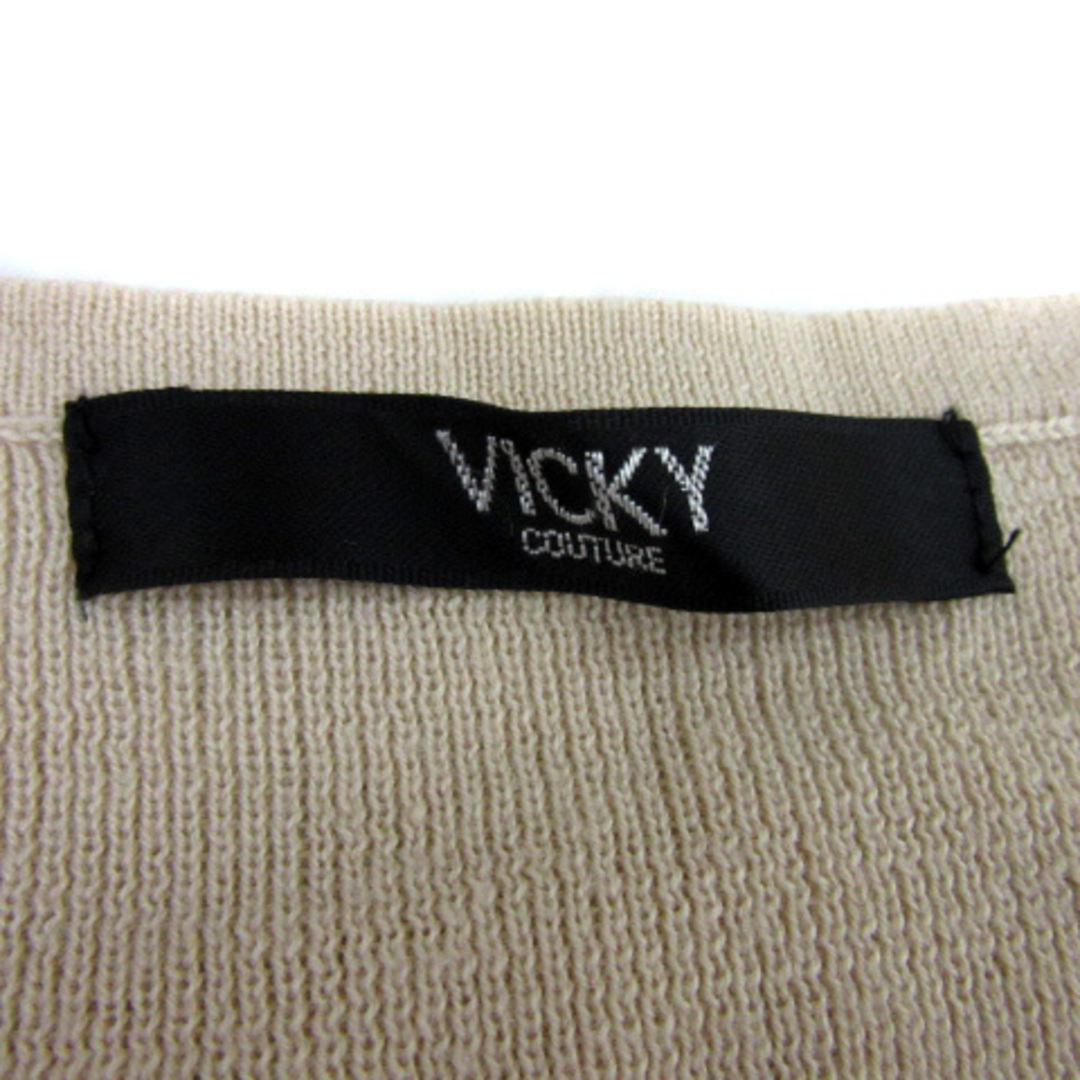 VICKY(ビッキー)のビッキー チュニック ニット カットソー ノースリーブ ボーダー柄 2 べージュ レディースのトップス(チュニック)の商品写真