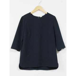 ドゥーズィエムクラス(DEUXIEME CLASSE)の【春物 新入荷】☆Deuxieme Classe/ドゥーズィエムクラス☆トリアセジョーゼット7分袖ブラウス/シャツ/ブラウス/バックジップ/無地 ネイビー/紺 レディース【中古】春夏 402042(シャツ/ブラウス(半袖/袖なし))