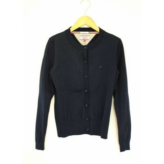 ヒルフィガーデニム(HILFIGER DENIM)の【春秋物 新入荷】●HILFIGER DENIM/ヒルフィガーデニム●コットンニットカーディガン/長袖/クルーネック ネイビー/紺 レディース S【中古】春秋 402042(カーディガン)