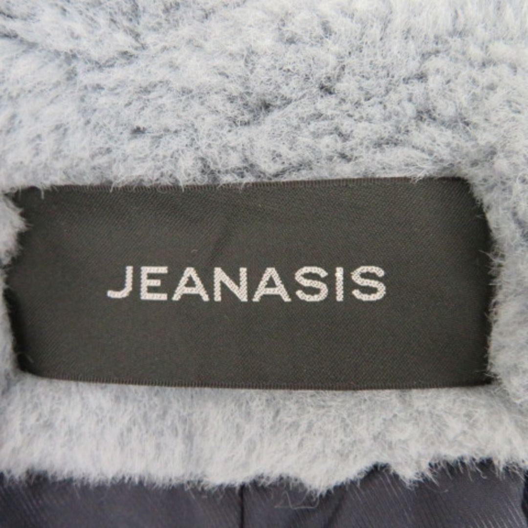 JEANASIS(ジーナシス)のジーナシス フェイクファーコート ノーカラーコート ロング丈 無地 レディースのジャケット/アウター(毛皮/ファーコート)の商品写真
