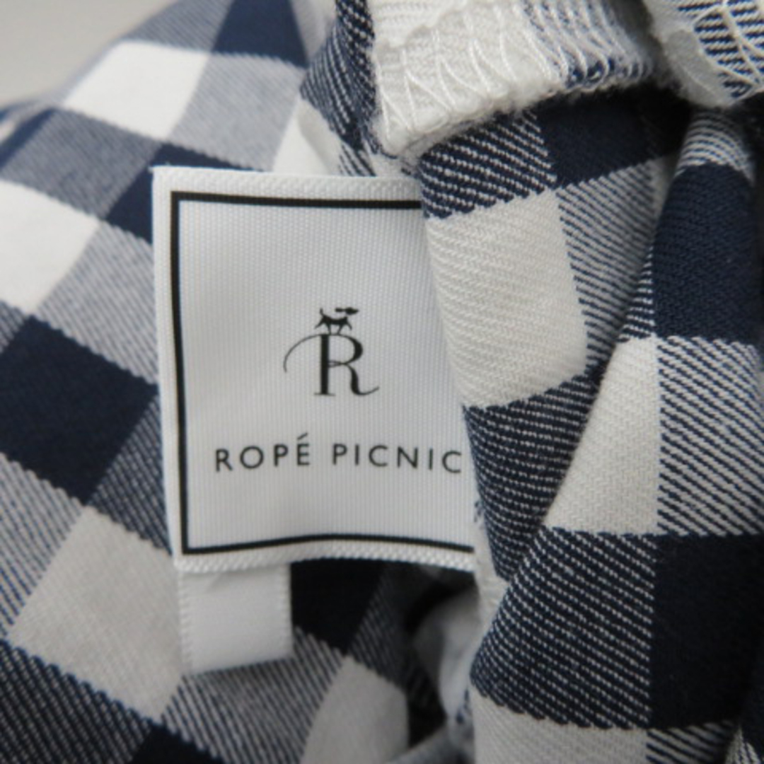Rope' Picnic(ロペピクニック)のロペピクニック タイトスカート ミモレ丈 スリット ギンガムチェック柄 38 白 レディースのスカート(ひざ丈スカート)の商品写真