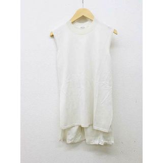 フレイアイディー(FRAY I.D)の【春物新入荷】■FRAY I.D/フレイ アイディー/バックツイストサテンコンビニット/シンプル/ノースリーブ ホワイト/白 レディース ONE【中古】春夏otr 402042(ニット/セーター)