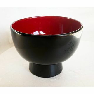 汁椀 吸物椀 漆器 特大 合鹿椀 黒内朱 どんぶり椀 漆塗り 木製 越前漆器(食器)