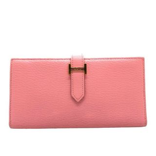 エルメス(Hermes)の　エルメス HERMES ベアンスフレ □R刻 ローズコンフェッティ GD金具 シェーブル レディース 長財布(財布)