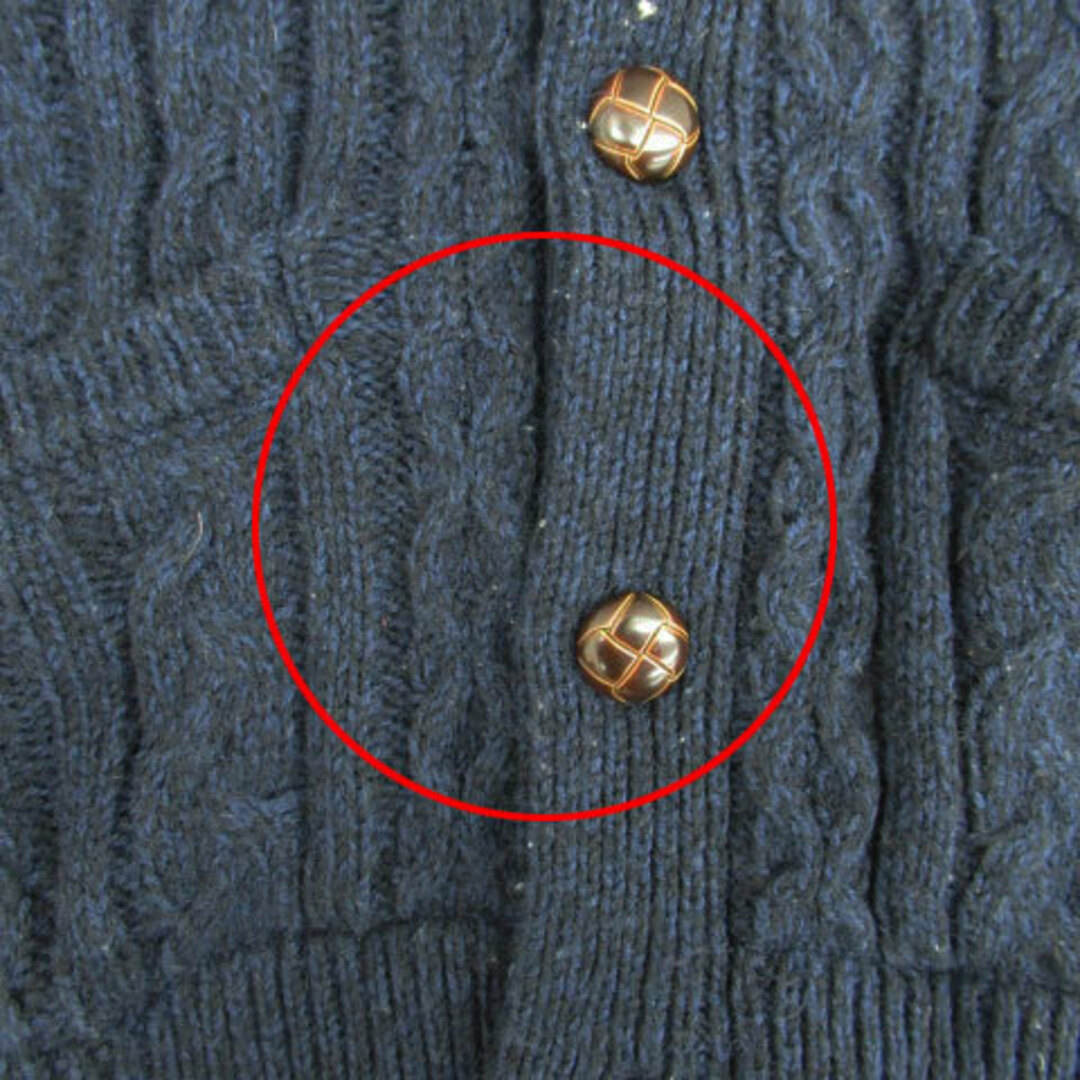 RAGEBLUE(レイジブルー)のレイジブルー ニットカーディガン ショールカラー ケーブル編み ウール混 M 紺 メンズのトップス(カーディガン)の商品写真