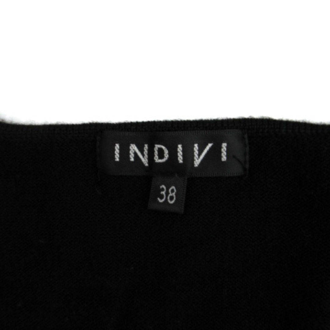 INDIVI(インディヴィ)のインディヴィ INDIVI カットソー 長袖 ベロア 切替 ウール混 38 黒 レディースのトップス(カットソー(長袖/七分))の商品写真