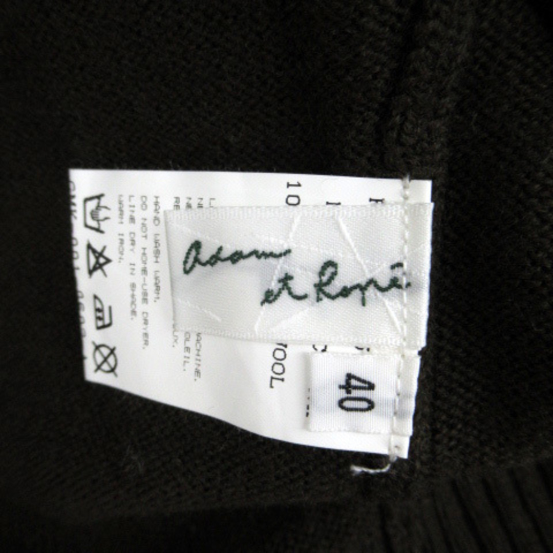 Adam et Rope'(アダムエロぺ)のアダムエロペ ニット セーター 長袖 Vネック プリント ウール 40 カーキ メンズのトップス(ニット/セーター)の商品写真