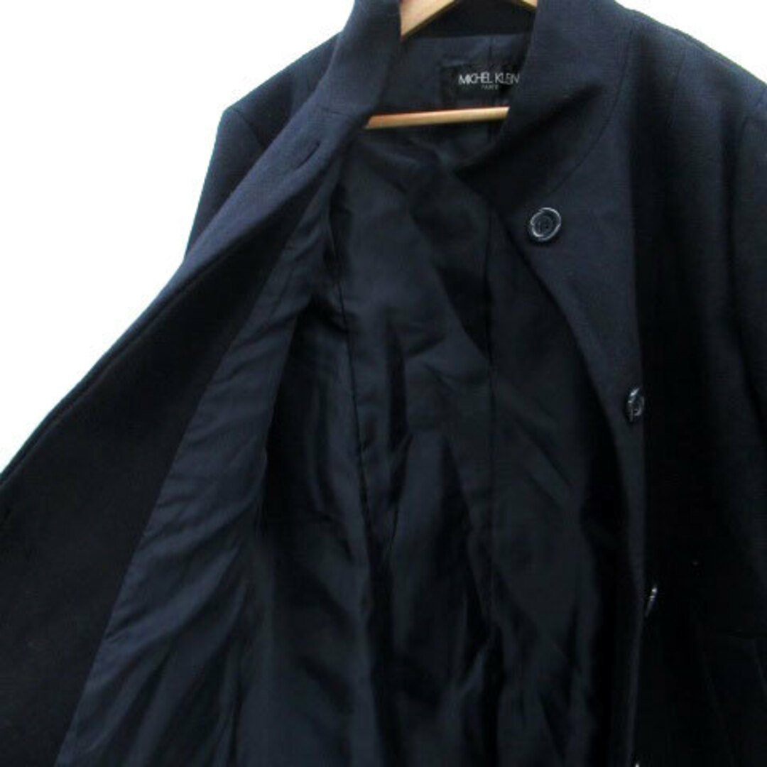 MICHEL KLEIN(ミッシェルクラン)のミッシェルクラン コート スタンドカラー ミドル丈 ウール 38 紺 ネイビー レディースのジャケット/アウター(その他)の商品写真