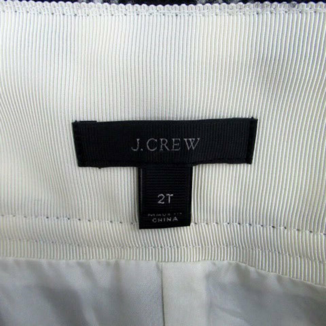 J.Crew(ジェイクルー)のジェイクルー 台形スカート ひざ丈 チェック柄 ウール 2T 黒 オフホワイト レディースのスカート(ひざ丈スカート)の商品写真