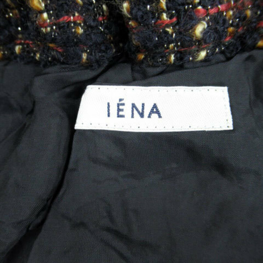 IENA(イエナ)のイエナ IENA タイトスカート ミニ丈 ツイード ウール マルチカラー 紺 レディースのスカート(ミニスカート)の商品写真