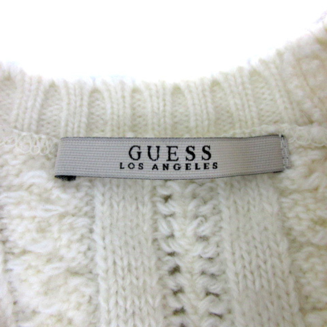 GUESS(ゲス)のゲス ニット セーター 長袖 Vネック フリル ウール混 S オフホワイト レディースのトップス(ニット/セーター)の商品写真