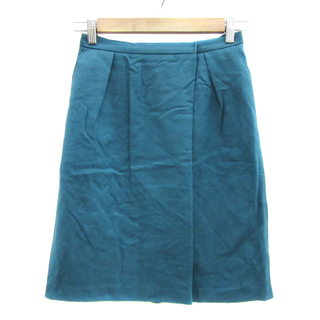 ビアッジョブルー(VIAGGIO BLU)のビアッジョブルー タイトスカート ギャザースカート ウール 1 ブルーグリーン(ひざ丈スカート)