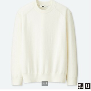 ユニクロ(UNIQLO)のUNIQLOＵ　コットンカシミヤクルーネックセーター(ニット/セーター)