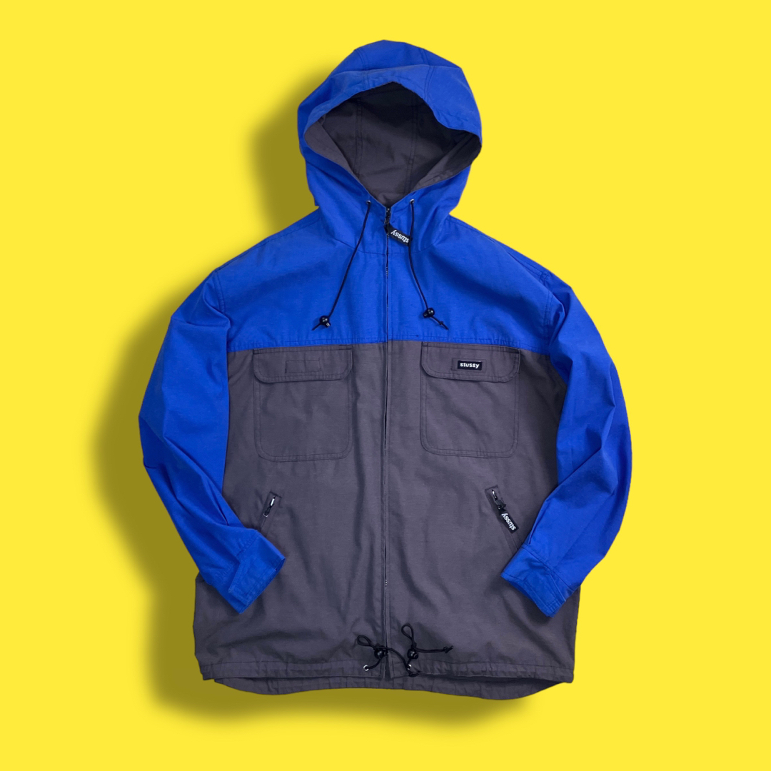 超希少!】90s old stussy マウンテンパーカー ネイビー L相当 超希少!】90s old stussy マウンテンパーカー ネイビー L相当