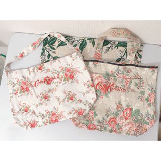 キャスキッドソン(Cath Kidston)のキャスキッドソン　A4収納OK！　花柄　トートバッグ　2点セット　リメイク有り(トートバッグ)