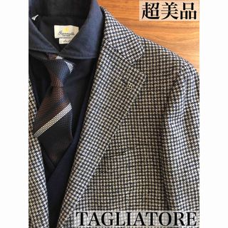 TAGLIATORE 46 極美品 ジャケット チェック グリーン ×キナリ