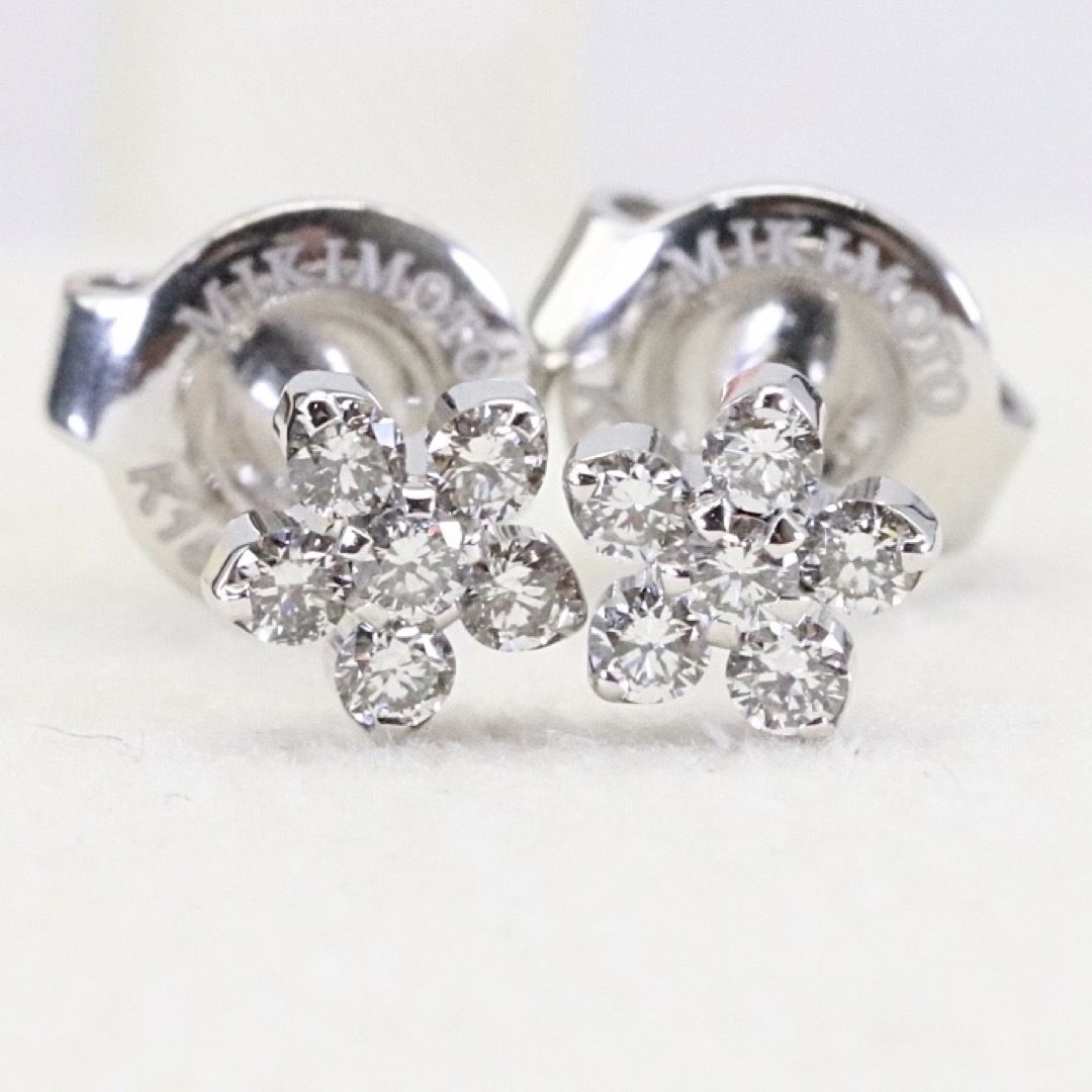 ミキモト フラワー ダイヤ ピアス K18WG ミキモト フラワー ダイヤ ピアス K18WG