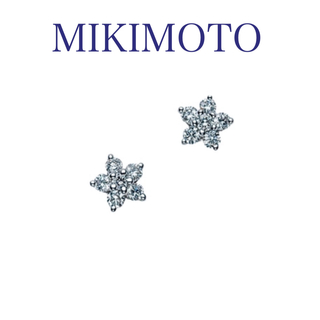 ミキモト(MIKIMOTO)のミキモト フラワー ダイヤ ピアス K18WG(ピアス)
