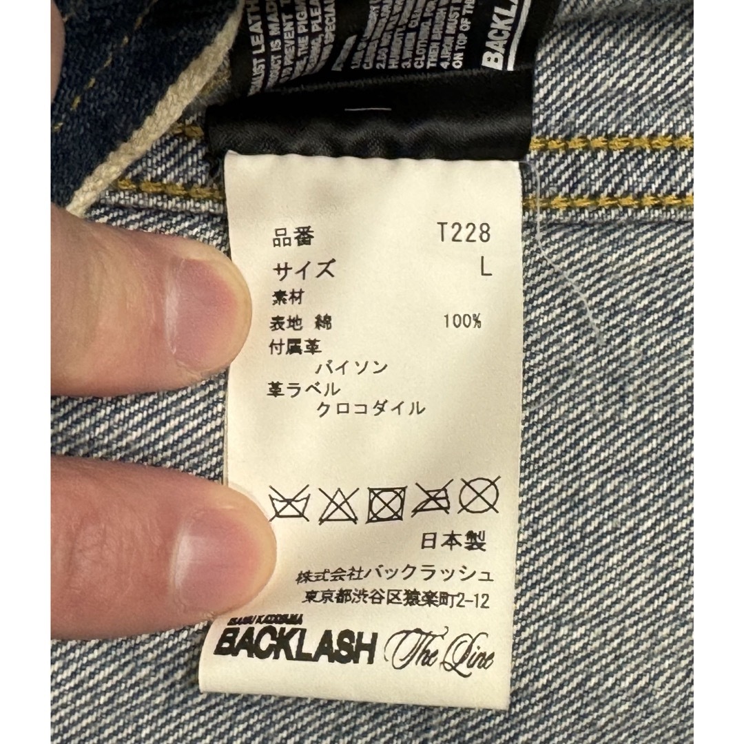 ISAMUKATAYAMA BACKLASH(イサムカタヤマバックラッシュ)の【極美品】BACKLASH バックラッシュThe Line デニムシャツ メンズのジャケット/アウター(Gジャン/デニムジャケット)の商品写真
