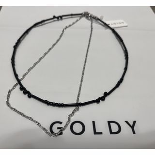 ゴールディ(GOLDY)の【新品未使用】GOLDYネックレス　モノクロームビーズ×チェーン(ネックレス)