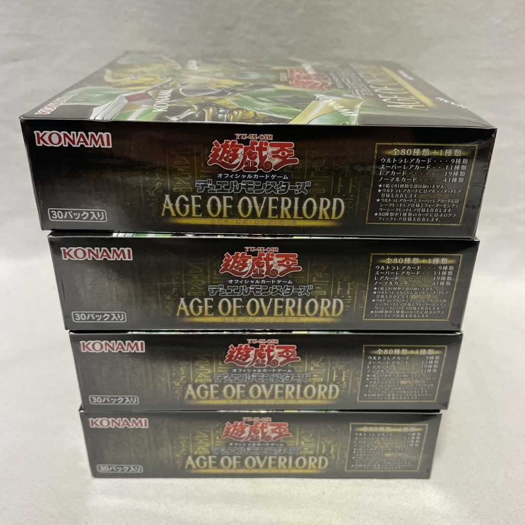 KONAMI(コナミ)の遊戯王OCG  AGE OF OVERLORD  4BOX エンタメ/ホビーのトレーディングカード(Box/デッキ/パック)の商品写真