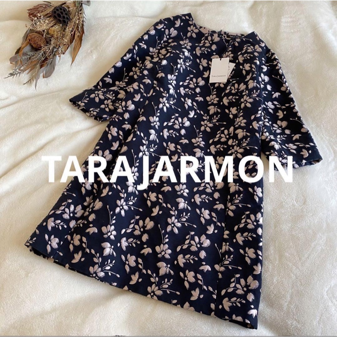 【新品タグ付】TARAJARMON ワンピース 刺繍 高級 総柄 フランス製 L | フリマアプリ ラクマ