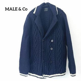 メイルアンドコー(MALE&Co.)のMALE&Co  ニットジャケット　サイズL   ネイビー　ダブル　アウター(その他)