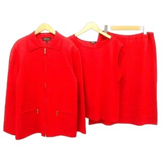 エスカーダ(ESCADA)のエスカーダ 3点 セット ニットジャケット カットソー スカート 42 XL 赤(スーツ)