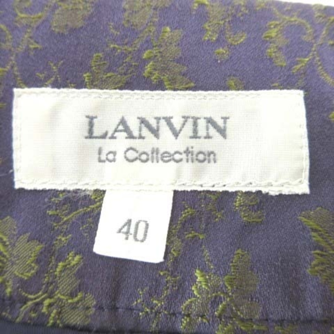 LANVIN(ランバン)のランバン ひざ丈 スカート 総柄 花柄 薄手 40 約Mサイズ 紫 パープル レディースのスカート(ひざ丈スカート)の商品写真