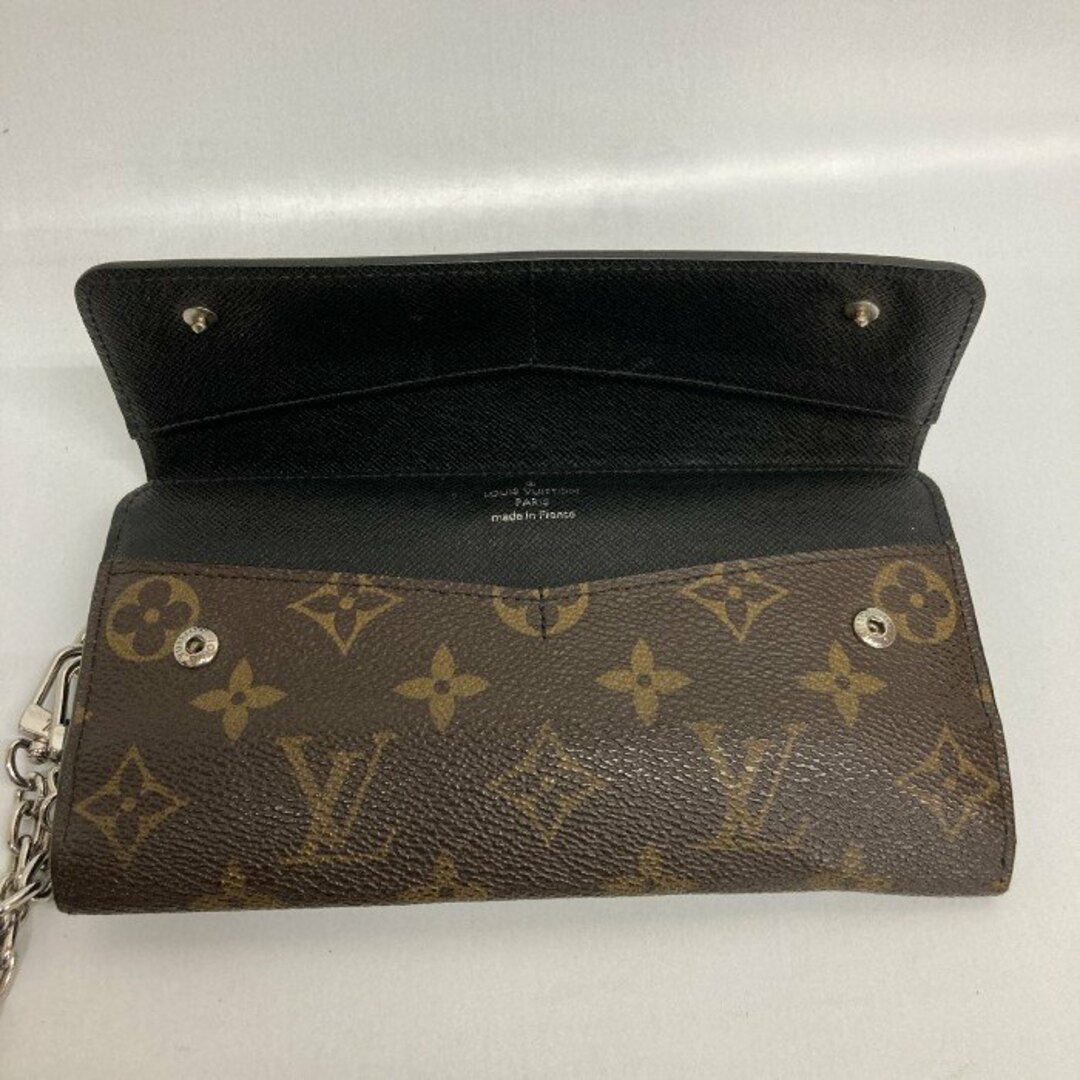 ★LOUIS VUITTON ルイヴィトン M60168 ポルトフォイユ ロン チェーン付三つ折長財布 モノグラムマカサー ブラウン×ブラック メンズのファッション小物(長財布)の商品写真