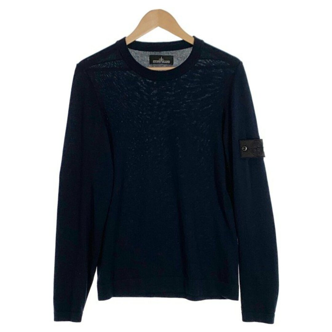 STONE ISLAND(ストーンアイランド)のSTONE ISLAND ストーンアイランド Shadow Knit Sweater ニットセーター コットン ブラック 薄手 6619505A1 Size M メンズのトップス(ニット/セーター)の商品写真