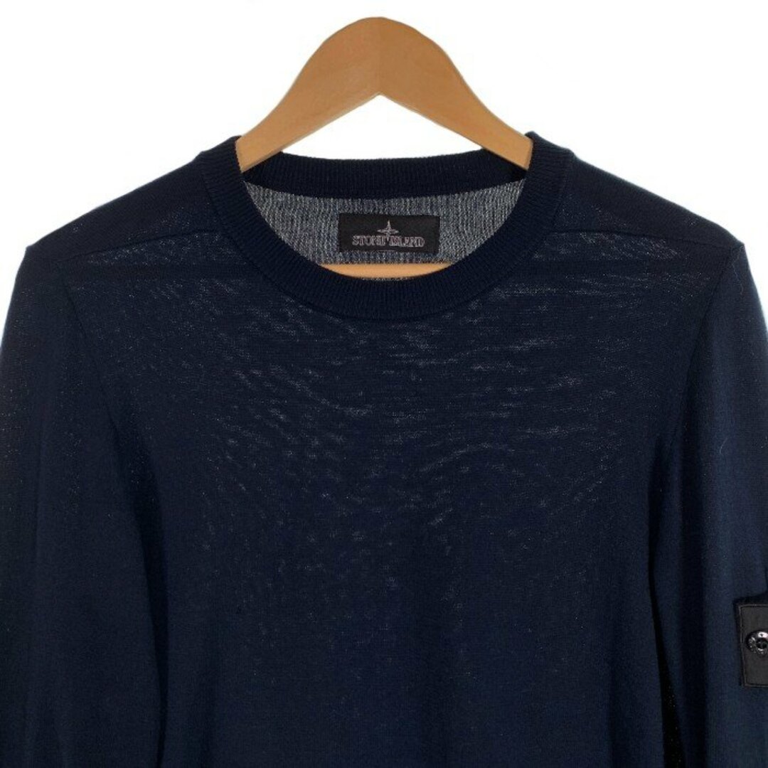 STONE ISLAND(ストーンアイランド)のSTONE ISLAND ストーンアイランド Shadow Knit Sweater ニットセーター コットン ブラック 薄手 6619505A1 Size M メンズのトップス(ニット/セーター)の商品写真