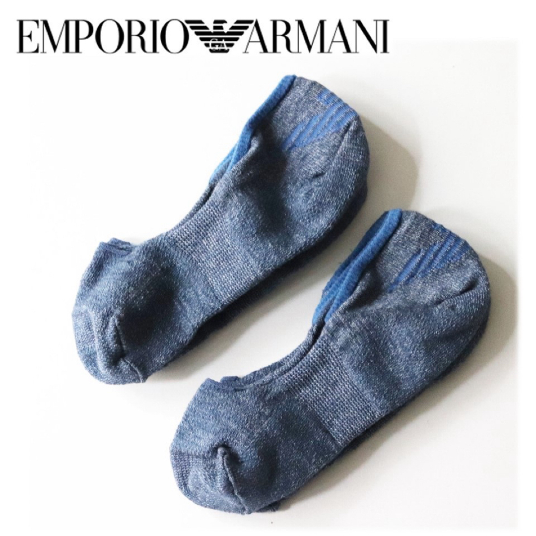 Emporio Armani(エンポリオアルマーニ)の《エンポリオアルマーニ》箱付新品 くるぶしソックス2足 靴下 25~27cm メンズのレッグウェア(ソックス)の商品写真