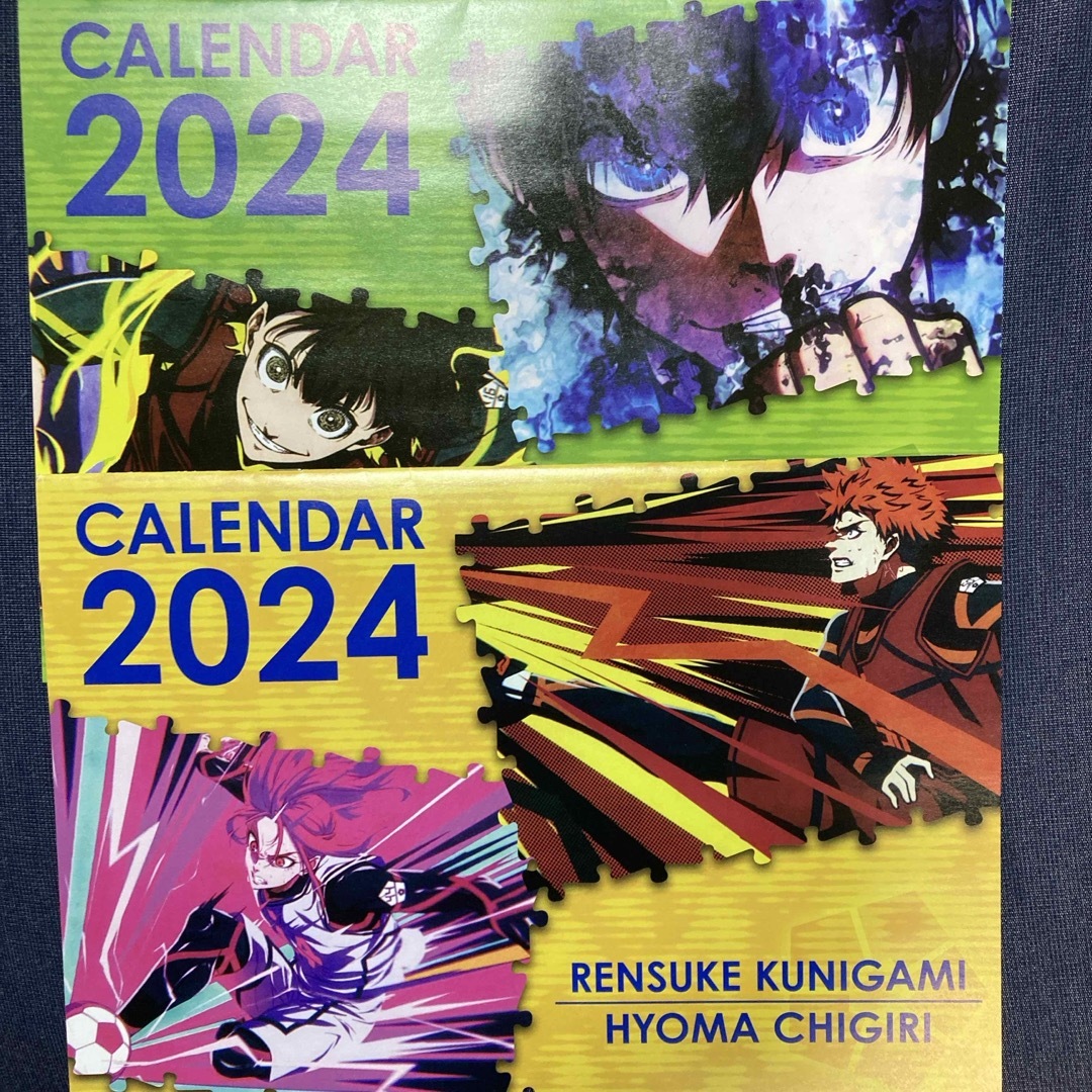 ブルーロック　くら寿司　2024カレンダー2枚　福袋　ショッパー紙袋1枚 エンタメ/ホビーのアニメグッズ(その他)の商品写真