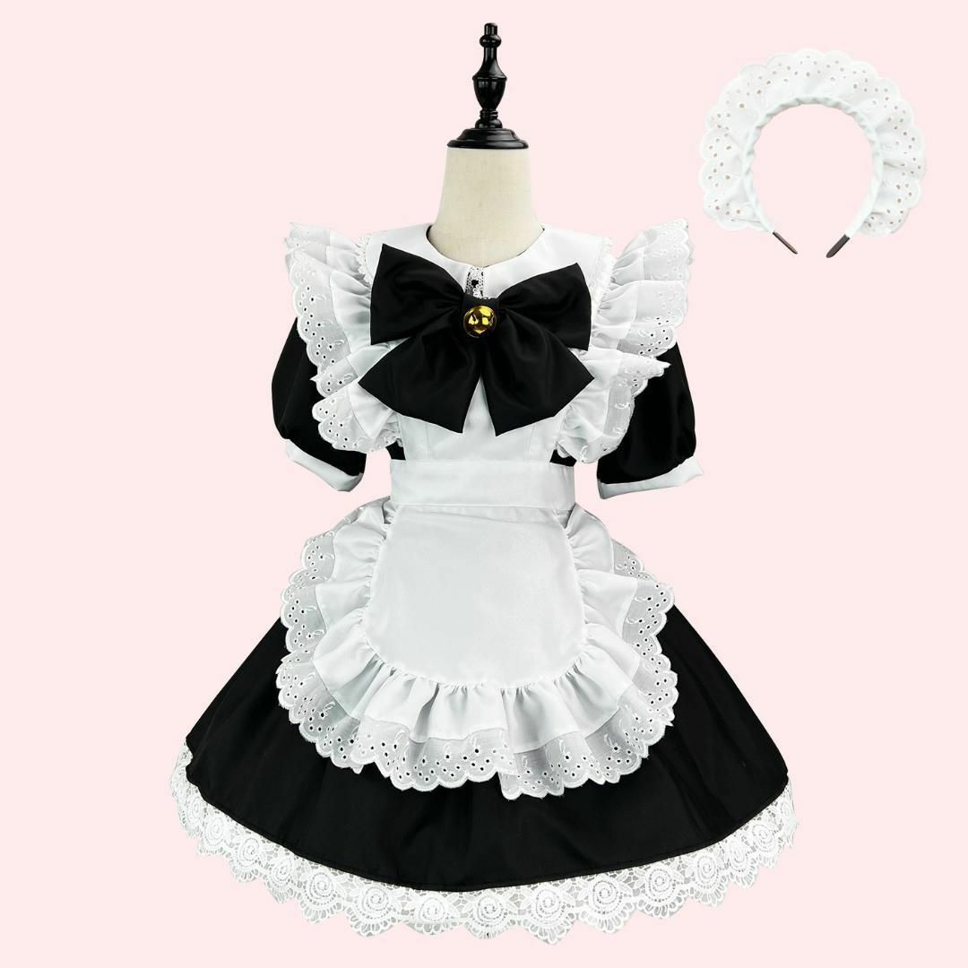 コスプレ メイド服 ファンタジーファッション パーティー イベント ブラック レディースのフォーマル/ドレス(ミニドレス)の商品写真