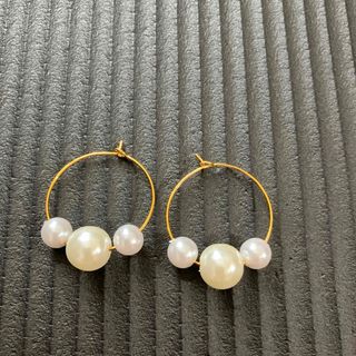 パール3連ピアス(ピアス)