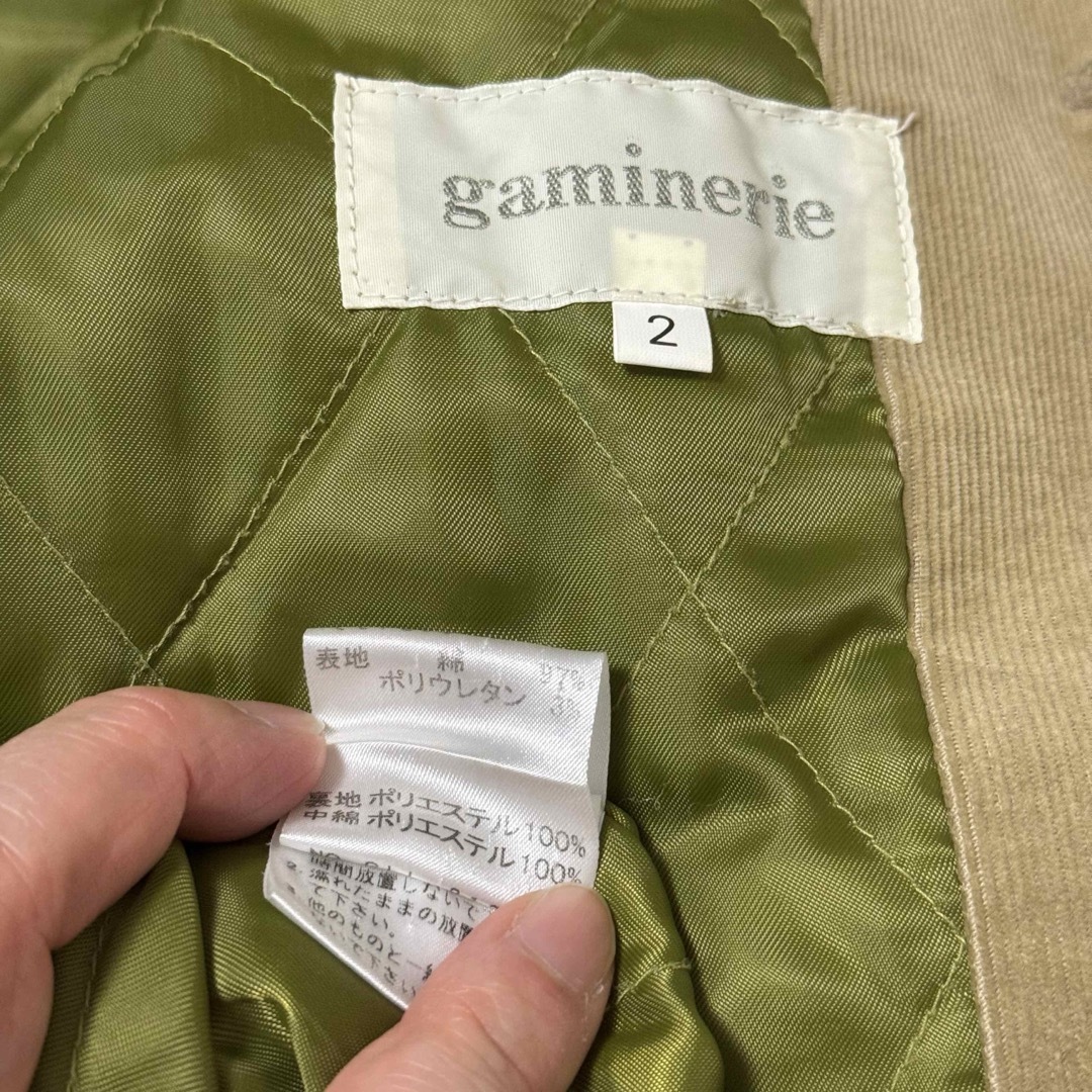 gaminerie(ギャミヌリィ)のギャミヌリィ　コーデュロイ　キルティングジャケット　ベージュ　2サイズ レディースのジャケット/アウター(テーラードジャケット)の商品写真