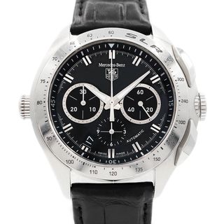 タグホイヤー(TAG Heuer)の純正ベルト付 TAG Heuer タグホイヤー メルセデスベンツ SLR マクラーレン クロノグラフ CAG2110 3500本限定 デイト 黒 ブラック SS ステンレス メンズ 自動巻き【6ヶ月保証】【腕時計】【中古】(腕時計(アナログ))