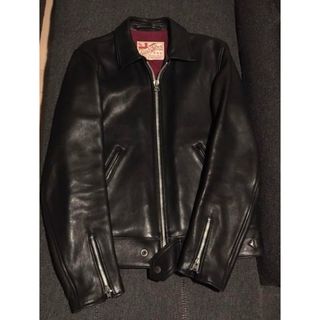 AD-01 SHEEPSKIN BLACK CUSTOM CENTER-ZIP(レザージャケット)