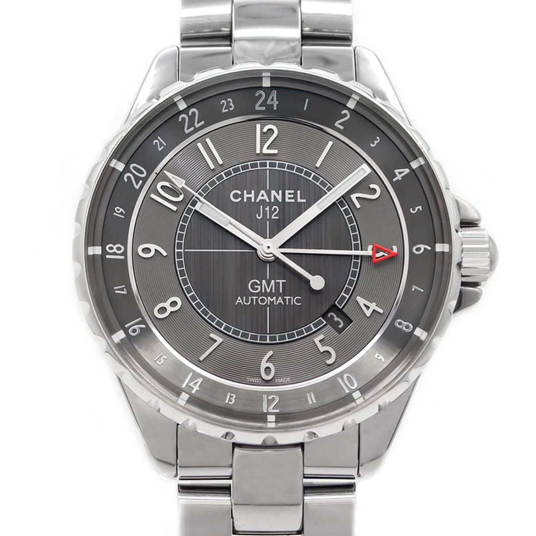 CHANEL(シャネル)のCHANEL シャネル J12 クロマティック GMT 41mm セラミック チタン H3099 デイト 100m防水 グレー CE セラミック Ti チタニウム メンズ 自動巻き【6ヶ月保証】【腕時計】【中古】 メンズの時計(腕時計(アナログ))の商品写真