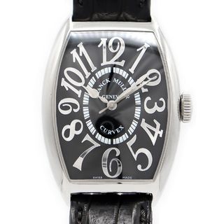 フランクミュラー(FRANCK MULLER)の内部点検済 FRANCK MULLER フランクミュラー トノーカーベックス レリーフ 5850SCREL 黒 ブラック ギョーシェ SS ステンレス 純正尾錠 メンズ 自動巻き【6ヶ月保証】【中古】【腕時計】(腕時計(アナログ))