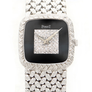 ピアジェ(PIAGET)のPIAGET ピアジェ オニキス ダイヤモンド 9902D2 K18WG ホワイトゴールド 黒 ブラック レディース 手巻き【6ヶ月保証】【腕時計】【中古】(腕時計)