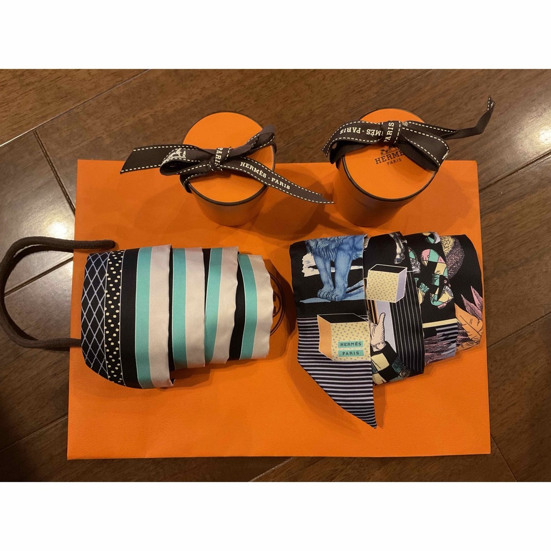 HERMES エルメスツイリー新品未使用 2本 HERMES エルメスツイリー新品未使用 2本