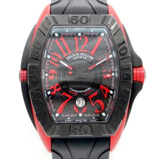 フランクミュラー(FRANCK MULLER)の内部点検済 FRANCK MULLER フランクミュラー コンキスタドール グランプリ チタニウム 8900SC DT GPG デイト 100m防水 黒 ブラックギョーシェ Ti チタン 純正ラバーベルト 純正バックル メンズ 自動巻き【6ヶ月保証】【中古】【腕時計】(腕時計(アナログ))