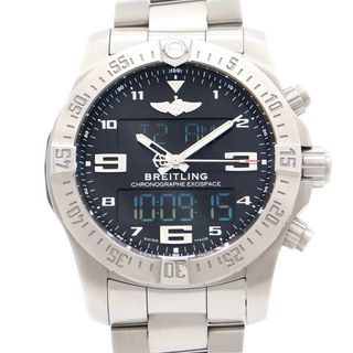 ブライトリング(BREITLING)のBREITLING ブライトリング エクゾスペース クロノグラフ チタニウム EB5510 デイト 100m防水 黒 ブラック Ti チタン メンズ アナログ デジタル デジアナ クォーツ【6ヶ月保証】【腕時計】【中古】(腕時計(アナログ))