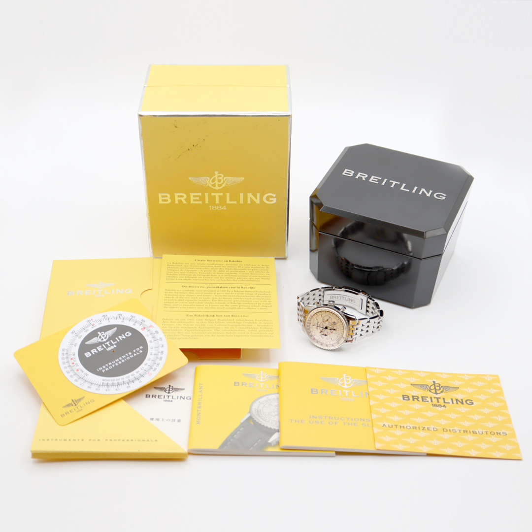 BREITLING(ブライトリング)の内部点検済 BREITLING ブライトリング ナビタイマー モンブリラン クロノグラフ A41330 A414G96NP デイト シルバー SS ステンレス メンズ 自動巻き【6ヶ月保証】【腕時計】【中古】 メンズの時計(腕時計(アナログ))の商品写真