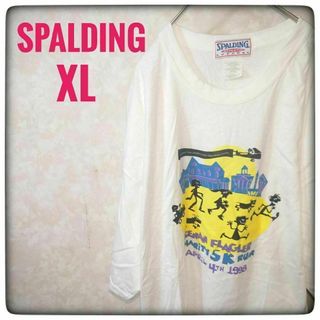 スポルディング(SPALDING)のアメリカ古着 XL SPALDING スポルディング Tシャツ 白 ホワイト(Tシャツ/カットソー(半袖/袖なし))