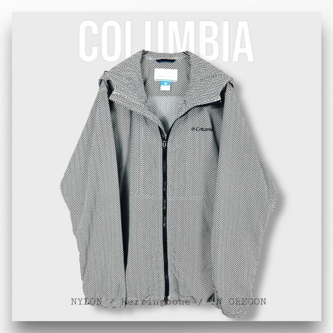 Columbia(コロンビア)の【コロンビア】ナイロンジャケット ナイロンパーカー XL ブラック ヘリンボーン メンズのジャケット/アウター(ナイロンジャケット)の商品写真
