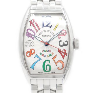 フランクミュラー(FRANCK MULLER)のFRANCK MULLER フランクミュラー トノーカーベックス カラードリーム 5850SC COLORDREAMS シルバー ギョーシェ SS ステンレス メンズ 自動巻き【6ヶ月保証】【中古】【腕時計】(腕時計(アナログ))