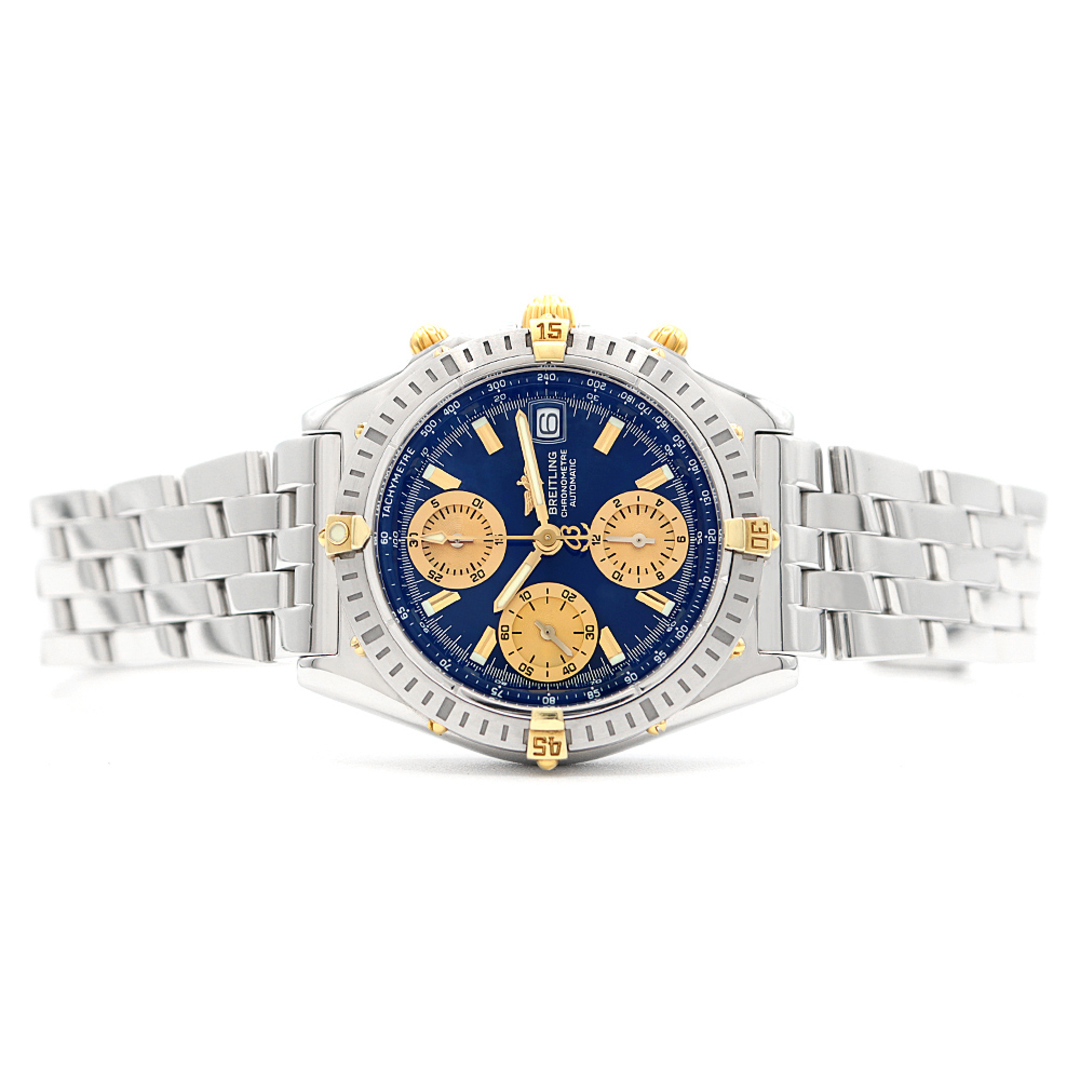 BREITLING(ブライトリング)の内部点検済 BREITLING ブライトリング クロノマット ビコロ B13352 クロノグラフ ネイビー SS ステンレス YG イエローゴールド コンビ メンズ 自動巻き【自社保証6ヶ月】【腕時計】【中古】 メンズの時計(腕時計(アナログ))の商品写真